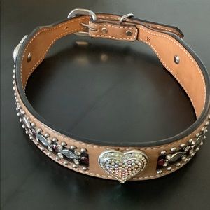 Leather handcrafted dog collar.